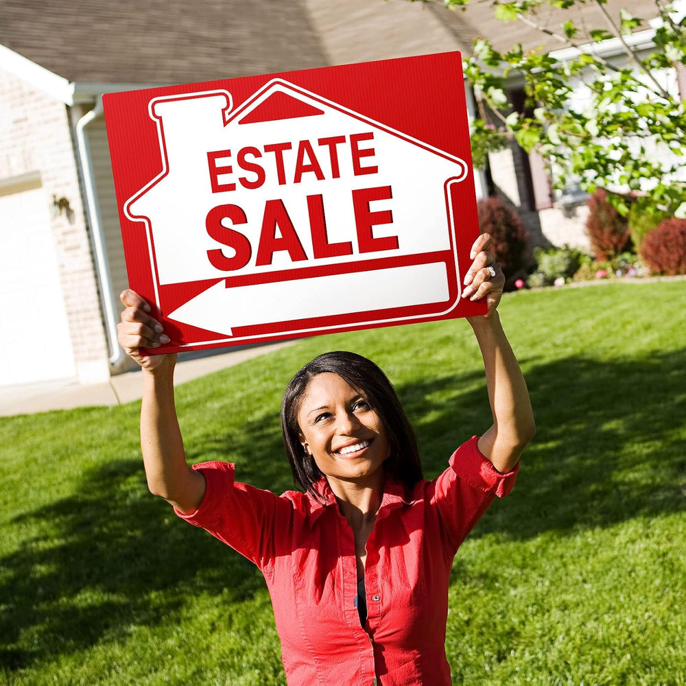 [10 Pack] Estate Sale Signs Set,17 x 13 Inch Estate Sale Yard Signs with Doub...