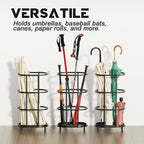 Alyoen Umbrella Stands for Entryway, Large Metal Umbrella Holder 6.89 x 10.8 x 21.34 Inches with Adjustable Feet, Decor Freestanding Elliptical Openwork Umbrella Rack for Home Office