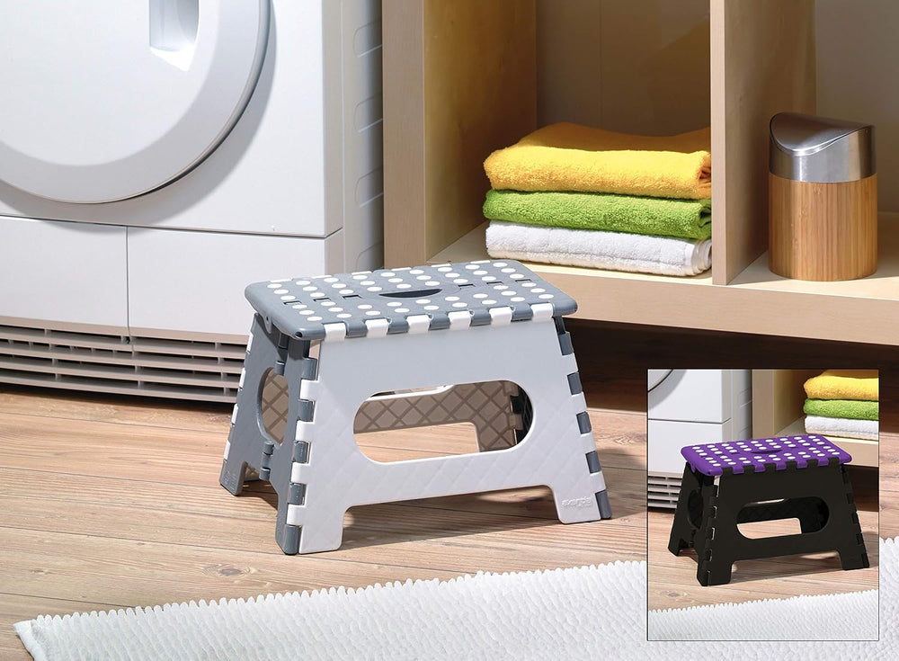 axentia Klapphocker, aus Kunststoff, Faltbarer Tritthocker stabil bis 150 kg,...
