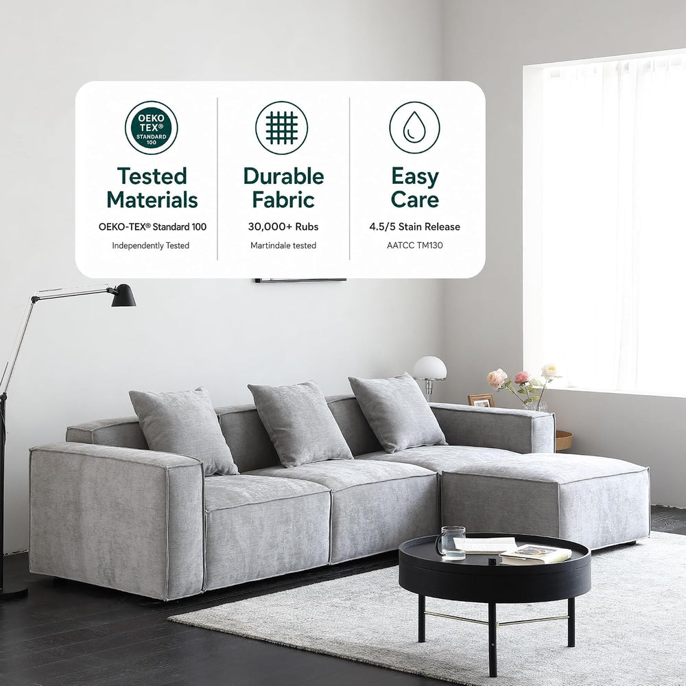 Acanva Zola Modular Sectional Living Room Sofa Set, L-Shape