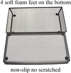 HAHIYO Stackable Mesh Tray Cup 12 x 6 x 2 inches Sturdy Container for Desk Drawer Organizer Collection for Home Office School kitchen Soft Foam Feet No Sharp Edges 1 Pack Black