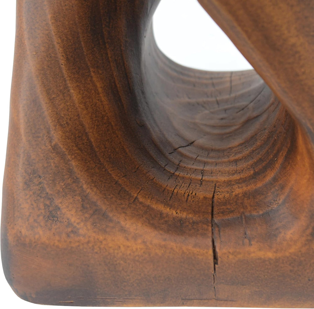 MGO Twist Shape Side Table, 11.75" Vintage Magnesium Oxide (MGO) Side Ta...