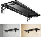 1.2x3ft Adjustable Rail Type Folding Storage Rack Shelf, Suitable for Garage, Storage Room, Kitchens Wall Shelf,Garage Storage Rack Floating Shelves,Folding Panels (1pcs-Black)