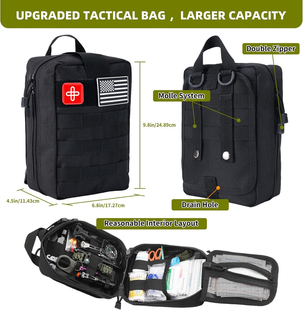 260Pcs Emergency Survival Kit, Full First Aid Supplies with Thermal Emergency...