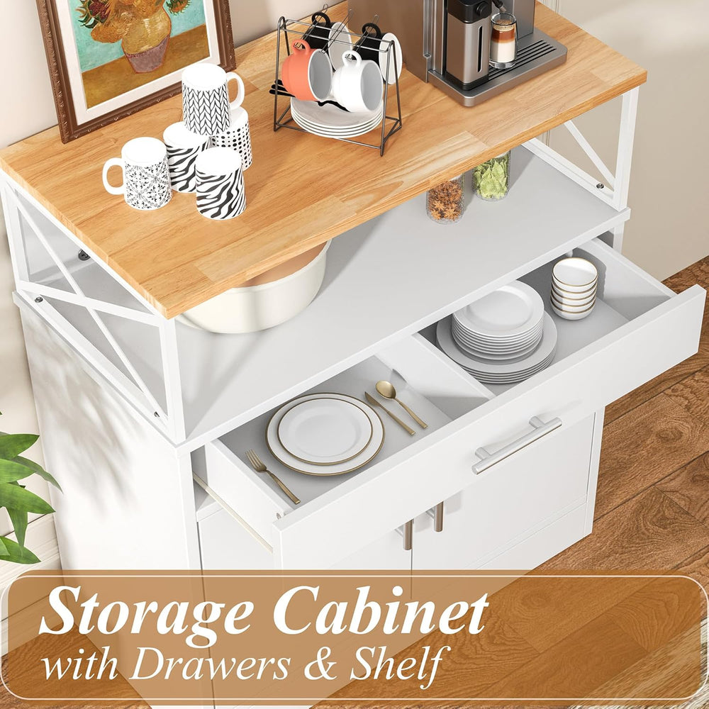Shintenchi Kitchen Buffet Cabinet with Adjustable Shelf, Modern Kitchen Stora...