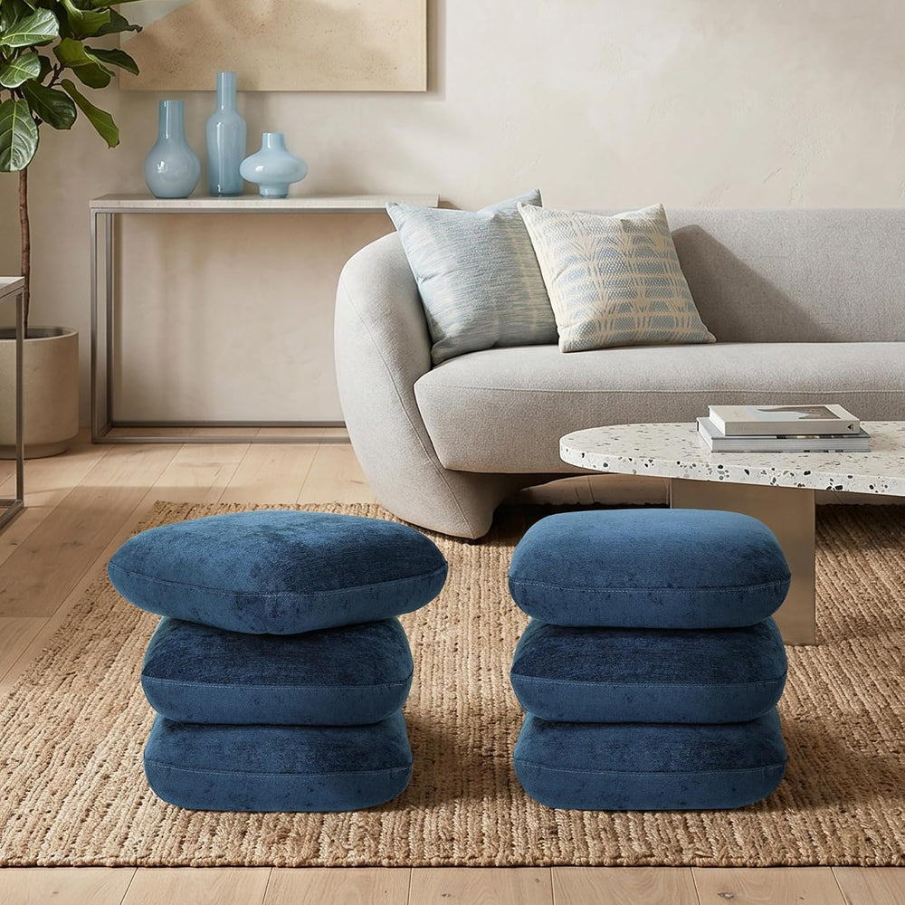 Get Set Style Ottoman, 360° Swivel Vanity Chair, Modern Geometric Ottoman, Fo...
