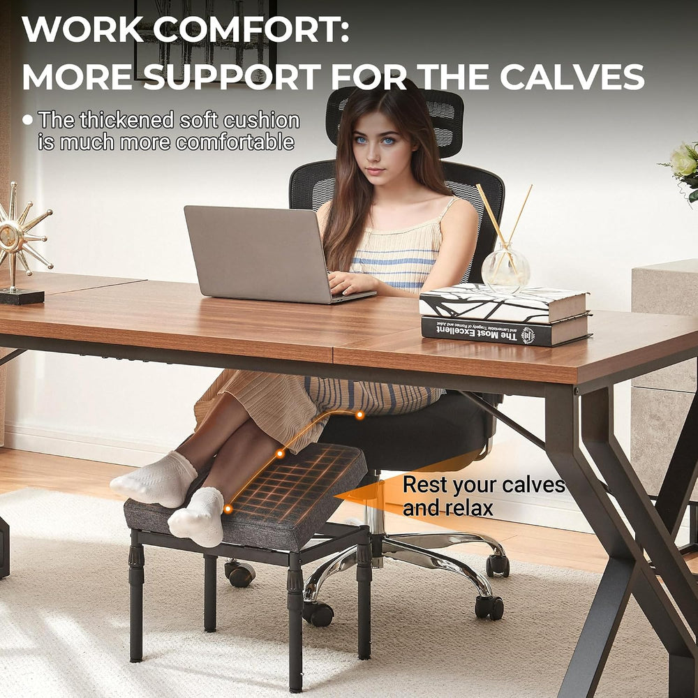TIOPGHAD Adjustable Ottoman Pouf Footrest, 60 Degree Tilt, Carbon Gray | 4-He...