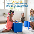 ECR4Kids SoftZone Toddler Modular Stool Seating Set, Classroom Furniture, Blue, 2-Pack