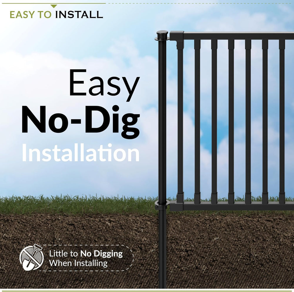 Zippity 24in Zurich Fence Kit, Poly-Steel DIY No Dig Kit