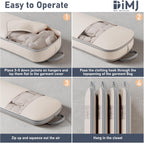 DIMJ 2 Pack 43" Space Saving Garment Bags for Hanging Clothes With Compression Zipper Carry Handles and Window, Washable Suit Bag for Dress, Clothes, Coats, Down Jacket, Closet, Moving, Travel