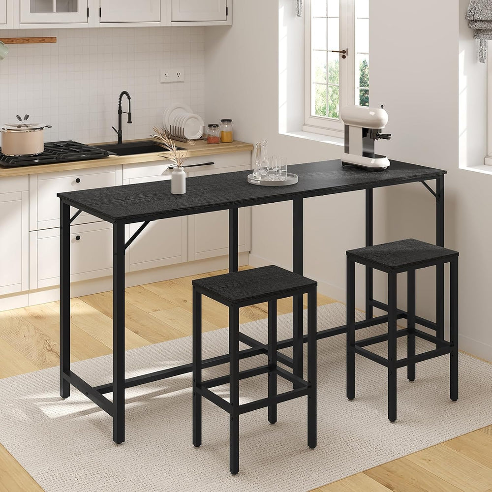 YATINEY 70.9" Bar Table and Chairs Set, Dining Table and Chair Sets, 3 P...