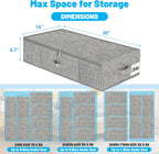 Under Bed Storage Container Bin 3 Pack, Low Profile Foldable Underbed Clothes Storage Organizer W/ Ultra Thick Fabric and Sturdy Bottom/Sides, Dual Zipper Storage Box for Dorm and Home 30x16x6.7"