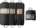 DIMJ 4 Pack 43" Space Saving Garment Bags for Hanging Clothes With Compression Zipper Carry Handles and Window, Washable Suit Bag for Dress, Clothes, Coats, Down Jacket, Closet, Moving, Travel