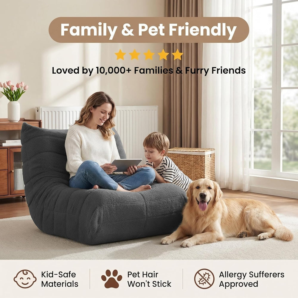 Gazecaia Comfy Bean Bag Chair for Adults Teens | Fireside Floor Lounge Chair,...