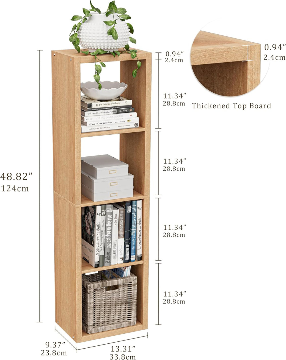 Cube Storage Organizer Bookcase, Small 4 Tier 11 inch Open Back Cubical Shelf...