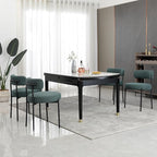 DYHOME Boucle Dining Chairs Set of 4, Upholstered Kitchen Dining Room Chairs, Side Chairs with Thick Cushions and Metal Legs for Kitchen Living Room, Green