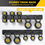 Garage Tool Organizer Wall Mount with 64 inches Rails and 10 Adjustable Heavy-Duty Hooks, Garden Tool Organizer, 14 Pack Carries 630 lbs, Heavy Duty Garage Storage Rack For Yard, Shed, Easy to install
