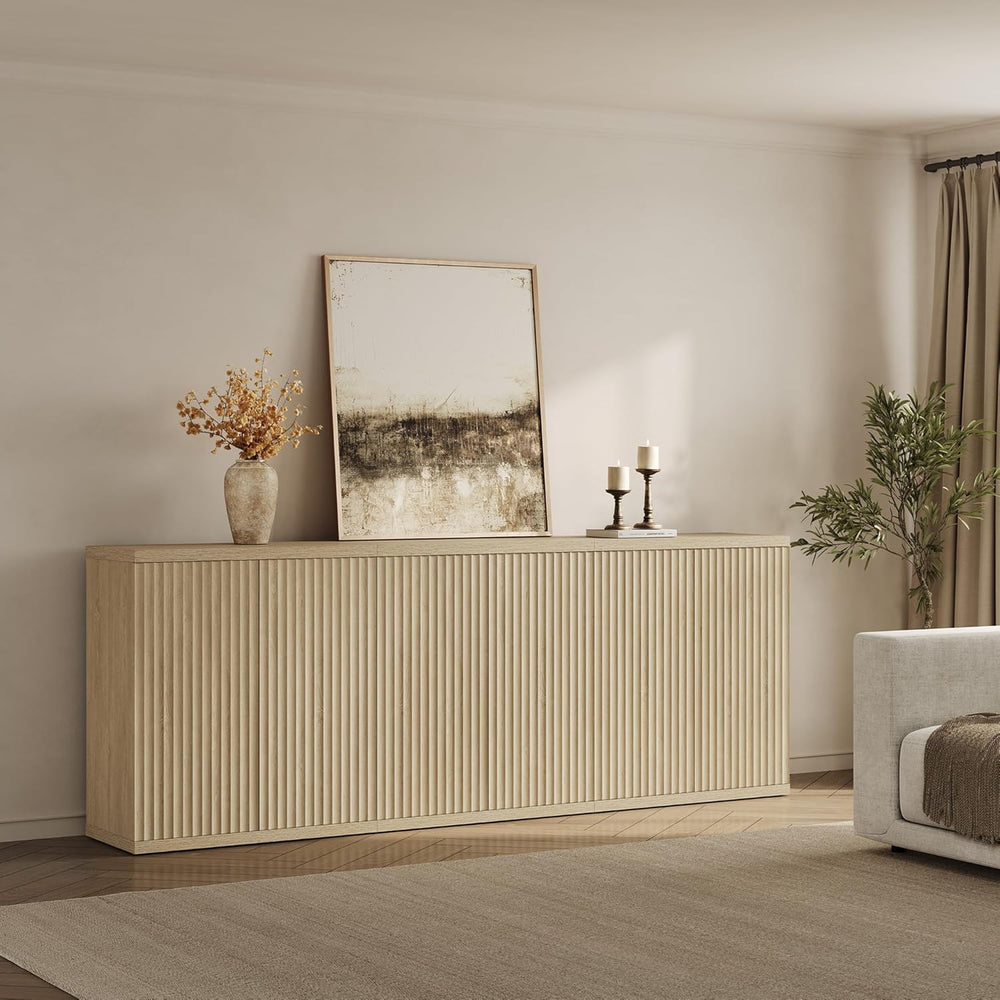 SICOTAS Buffet Cabinet with Storage Accent Sideboard Modern Credenza with Doo...