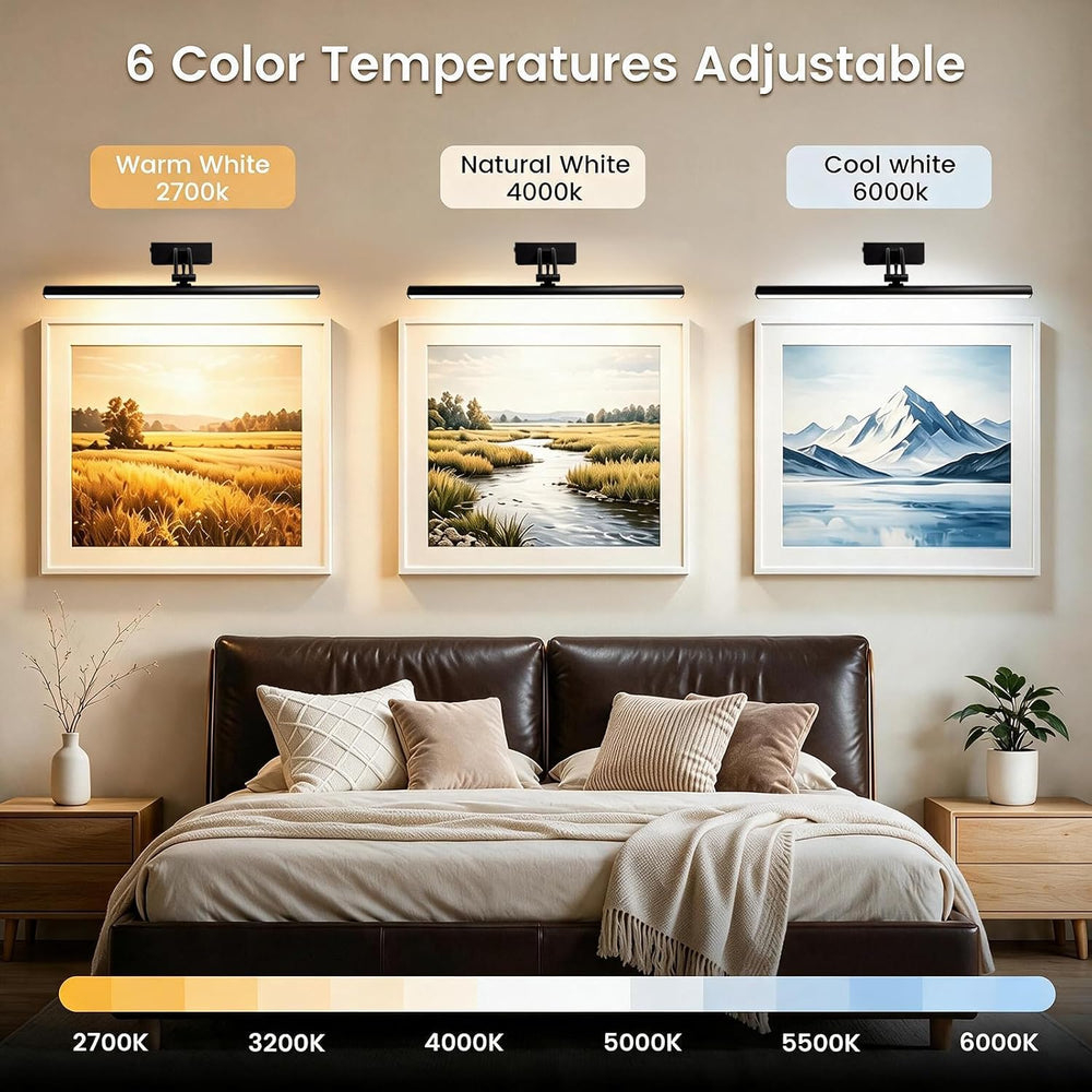 Yuichoy 2 Pack Picture Lights for Wall Battery Operated, 16 inch Wireless Art...