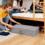 Under Bed Storage Containers - Foldable Underbed Storage Bag, Closet Organizers Bins, 2 Piece Dustproof Clothes Container With Lid For Moving Travel Dorm Bedroom College Apartment Toys