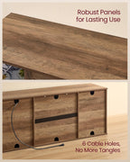VASAGLE Farmhouse TV Stand for TVs up to 65 Inches, Entertainment Center with Storage Cabinets and Sliding Barn Doors, Media Console Table for Living Room, Honey Brown ULTV535K101