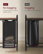 VASAGLE Laundry Hamper, Laundry Basket, Laundry Sorter with 5 Pull-Out and Removable Bags, Shelf, Metal Frame, 5 x 10.6 Gallons (40 L), 56.5 x 13 x 28.4 Inches, Ink Black and Rustic Brown UBLH501B01