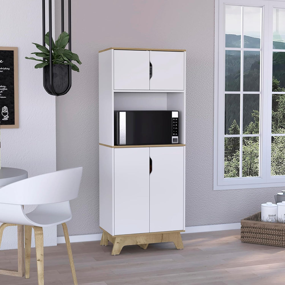 1 Drawer Microwave Cabinet and White
