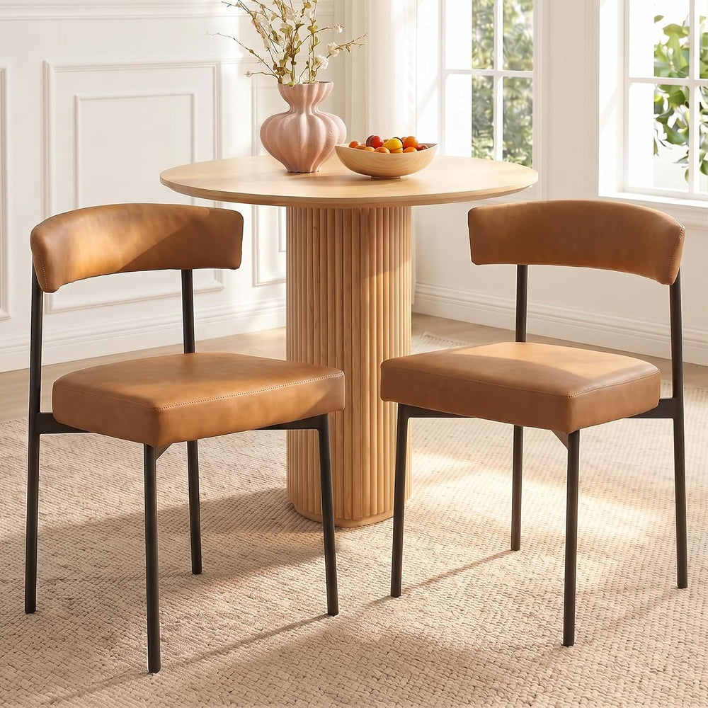 Dining Chairs Set of 4, Upholstered Kitchen Chairs, Brown