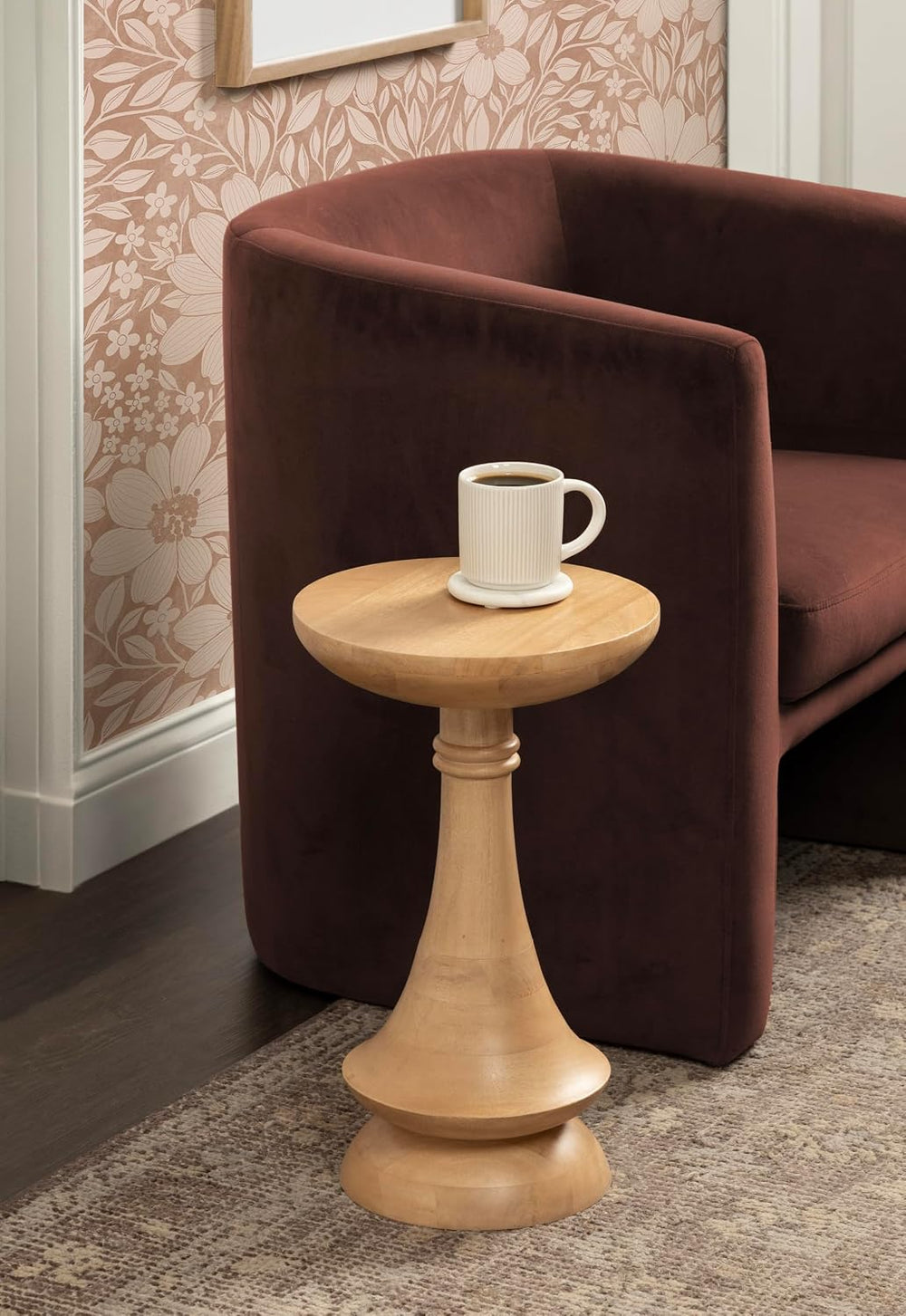 Kate and Laurel Gairola Transitional Wooden Round Side Table, 12 x 12 x 20, N...