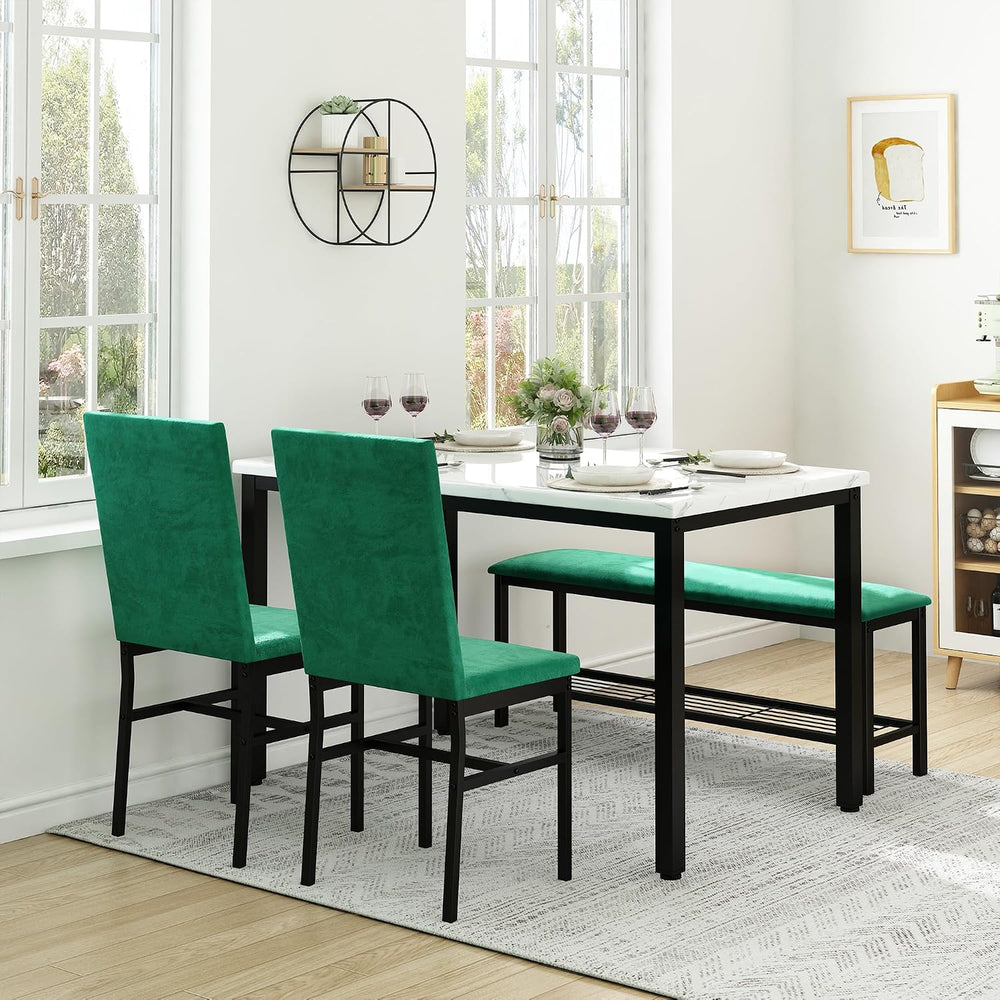 YOFE Dining Table Set for 4,Faux Marble Kitchen Table,Kitchen Table Chairs Se...