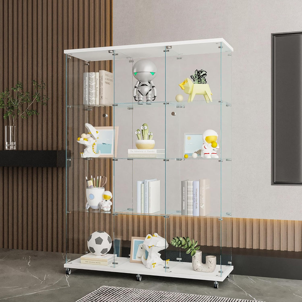 66.5" H 4-Shelf Extra Large Glass Display Cabinet with Double Doors,Mode...