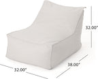 Great Deal Furniture GDFStudio Tulum Outdoor Khaki Water Resistant Fabric Bean Bag Lounger
