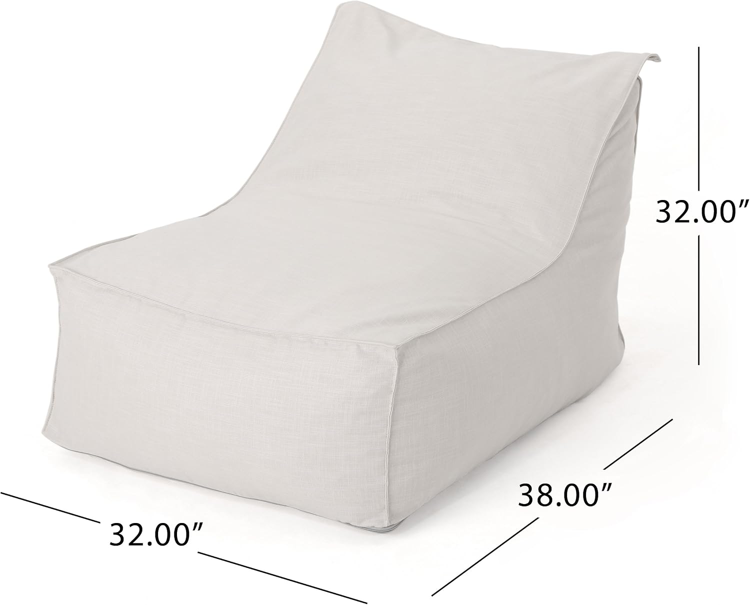 Great Deal Furniture GDFStudio Tulum Outdoor Khaki Water Resistant Fabric Bean Bag Lounger