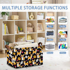 Cute Corgi Dog Storage Basket,Sweet Collapsible Storage Bin Cubes for Living Room Bedroom Blankets Home Storage 17x11.5x10Inch