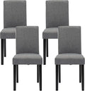 LSSPAID Dining Chairs Set of 4, Modern Stylish Fabric Upholstered Parson Chair, Dining Room Chairs with Solid Wood Legs for Kitchen Living Room, Grey