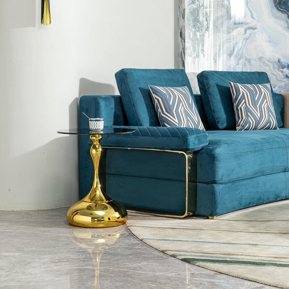 17 inches Metal Small RoundSofa Side Table, Coffee Drink Cocktail Table, Smal...