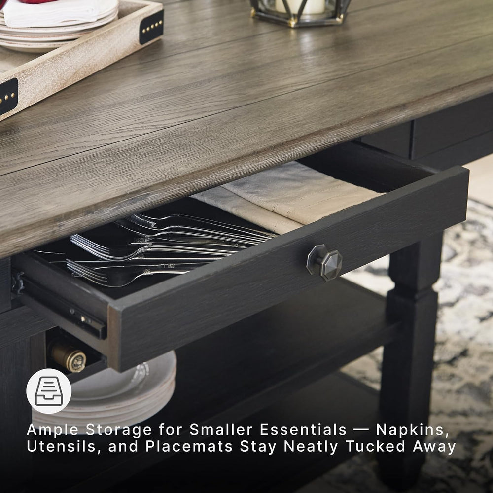 Signature Design by Ashley Counter Height Table with Storage, Farmhouse