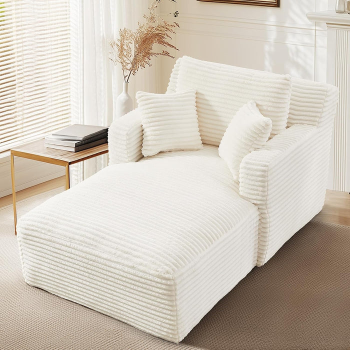 65.4" Chaise Lounge Chair Indoor, Oversized Boneless Couch