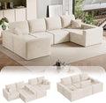 Homall Sectional Couches for Living Room, Modern Boneless Couch with Deep Seat, Upholstered Cloud Sofa, No Assembly Required (Beige, Oversized Sofa)