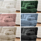 95 inch Modular Sectional Cloud Sofa Couch with Movable Ottoman for Living Room,Velvet Corner Loveseat Sofa with Armrests, Deep Seat Couch (Dark Green, 2 Seat + 1 Ottoman)