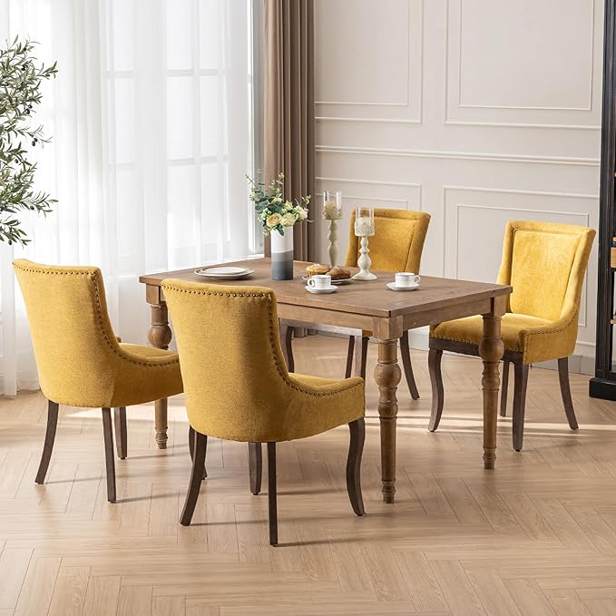 Modern Dining Chairs Set of 6, High Back Dining Chairs Side Chairs with Solid...