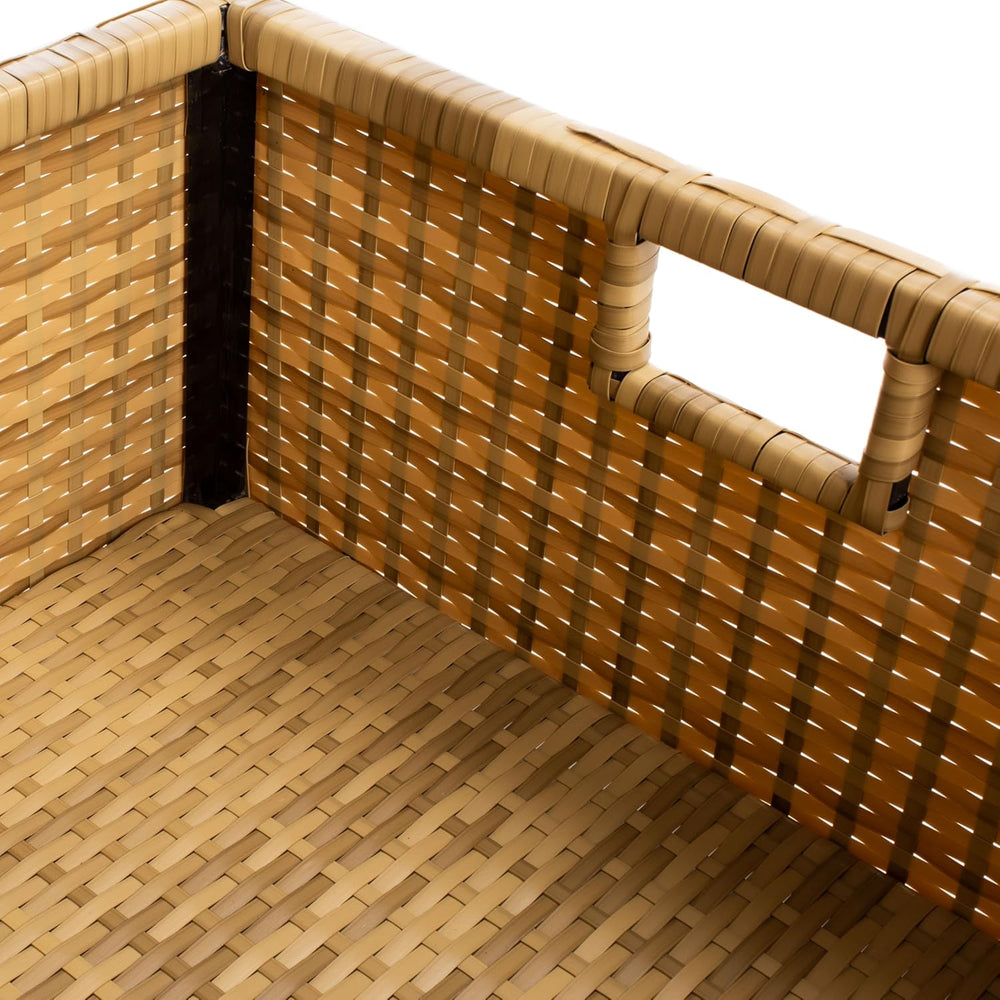 SAFAVIEH Outdoor - Pramla Settee and Ottoman Set - Natural & White - Stee...