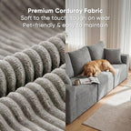 Homall Sectional Couches for Living Room, Modern Boneless Couch with Deep Seat, Upholstered Cloud Sofa, No Assembly Required (Dark Grey, Three-Seater Sofa)