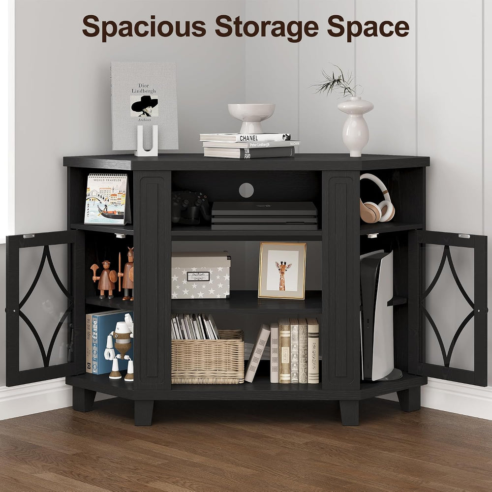 RoyalCraft Corner TV Stand for TVs up to 55 Inch: Corner Tall Entertainment C...