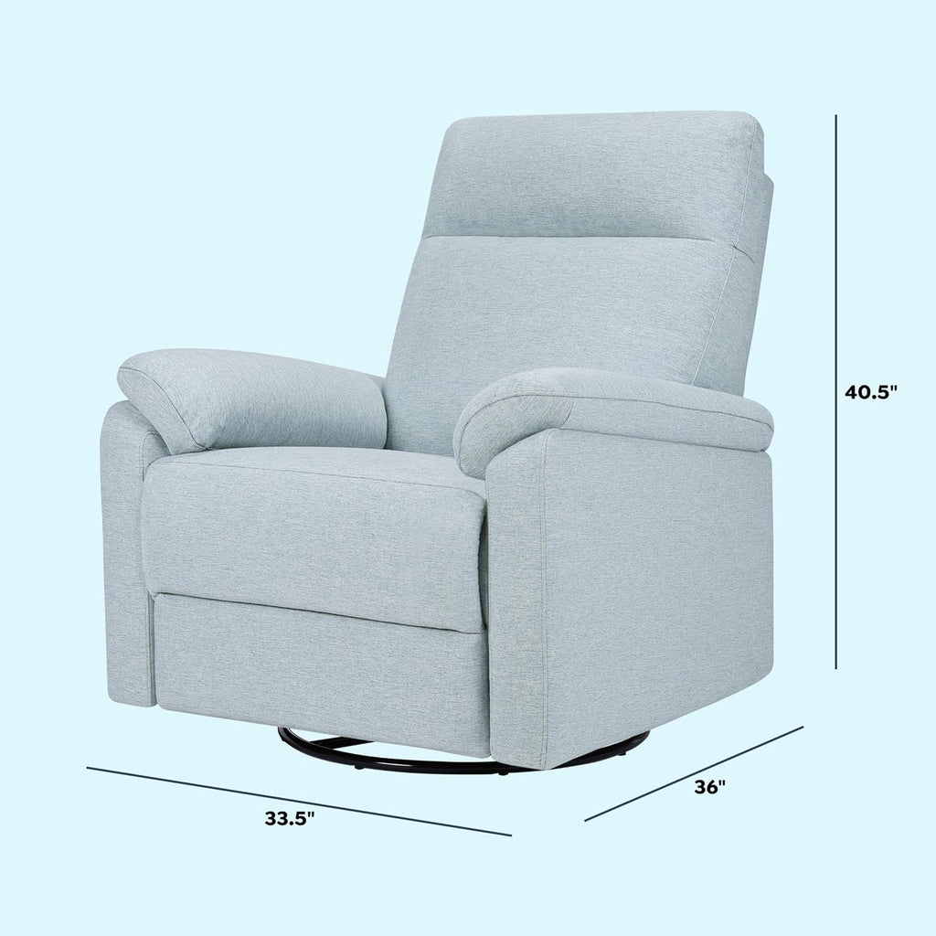 Davinci Suzy Swivel Recliner in Heathered Blue, GREENGUARD Gold & CertiPUR-US® Certified