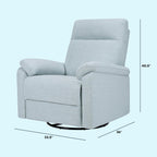 Davinci Suzy Swivel Recliner in Heathered Blue, GREENGUARD Gold & CertiPUR-US® Certified