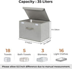 GRANNY SAYS Closet Storage Bins, Storage Boxes with Lids, Clothes Organizing Bins, Lidded Baskets for Toys, Clothing, Gray, Extra Large, 2-Pack