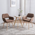 Mid Century Modern Dining Chairs Set of 4 & 2 & 6 Comfy Accent Chair Upholstered Kitchen Dining Living Room Chairs for Bedrooms Waiting Room Home Arm Desk Chair No Wheels (Brown, 4)