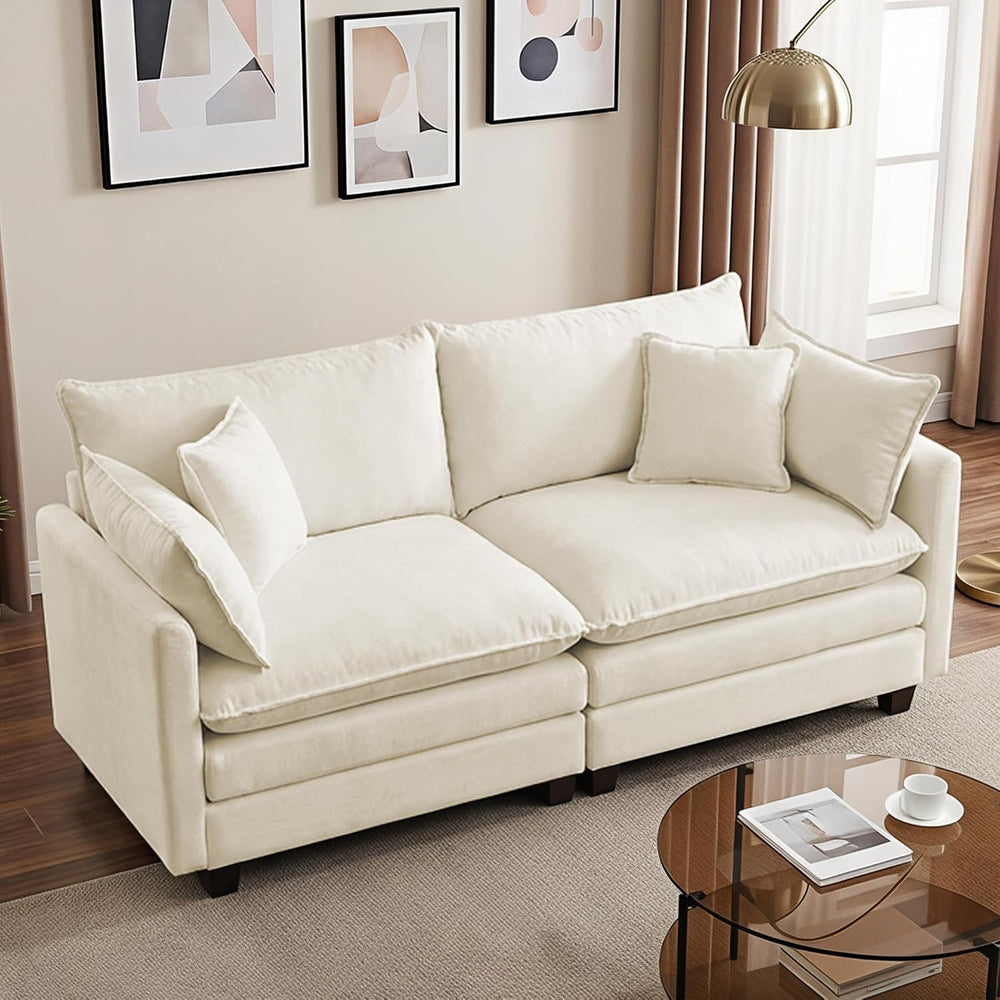 78" Modular Sectional Sofa, Cloud Loveseat Couch for Living Room