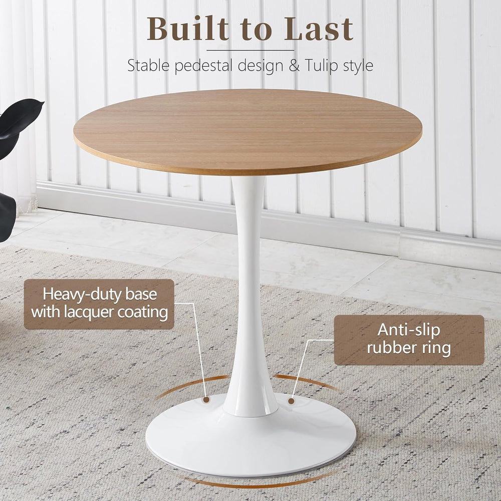 31.5 Inch Round Dining Table,Mid-Century Tulip Table with Metal Pedestal Base...